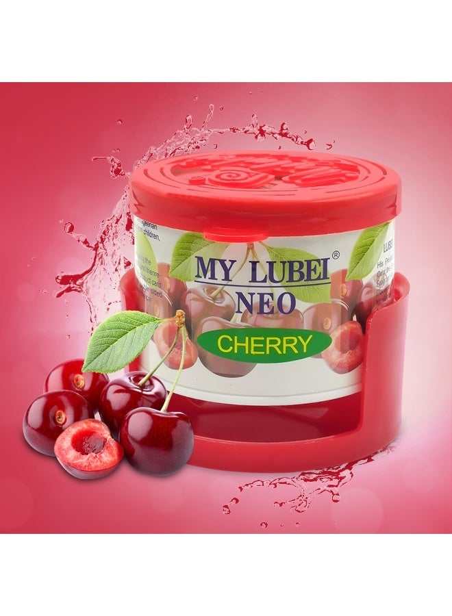 مجموعة من 3 قطع من جل معطر جو السيارة ماي لوبي نيو برائحة الكرز - رائحة كرز تدوم طويلاً، مزيل روائح لوحة القيادة وحامل الأكواب للسيارة والمنزل والمكتب - Image 2